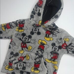 Disney Mickey Mouse Kids Hoodie in Gray with Red and Yellow Accents